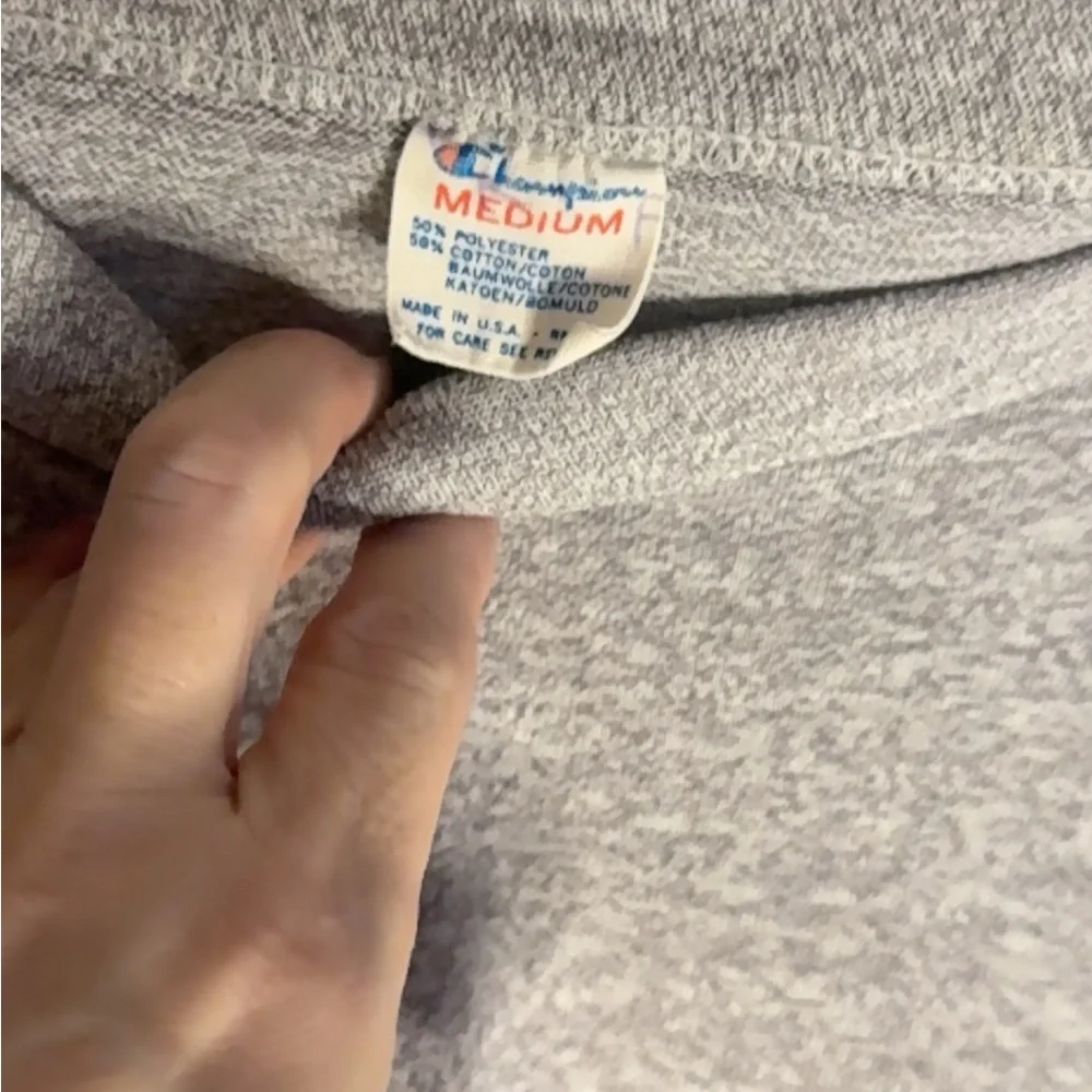VINTAGE Champion Gray ARMY Short Sleeve Tee - Picture 3 of 3